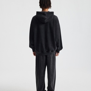 Wholesale Custom High Quality Heavyweight 400gsm Cotton Fleece <b>Plain</b> <b>Tracksuit</b> Set Oversized Hoodies and Sweatpants for Men - Product Image 4