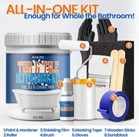 Kit de rénovation pour carrelage de baignoire et douche en acrylique liquide spécial - Séchage rapide, sans odeur, facile à utiliser pour carreaux de salle de bain