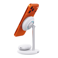 Support de chargeur sans fil magnétique 2-en-1 Powerqi 2026 dernière génération 25W à charge rapide, modèle MC41, en PC/ABS/alliage d'aluminium, pour bureau