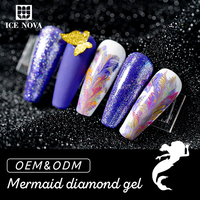Vernis Gel Diamant Sirène Aurora UV Haute Qualité Marque Privée Résine Naturelle Soak Off Gel Couleur Logo Personnalisé