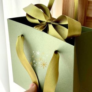LILA Custom Exquisite Premium Cardboard <b>Gift</b> <b>Box</b> with Ribbon Handle Elegant Paper Packaging for Shopping Bags - Product Image 4