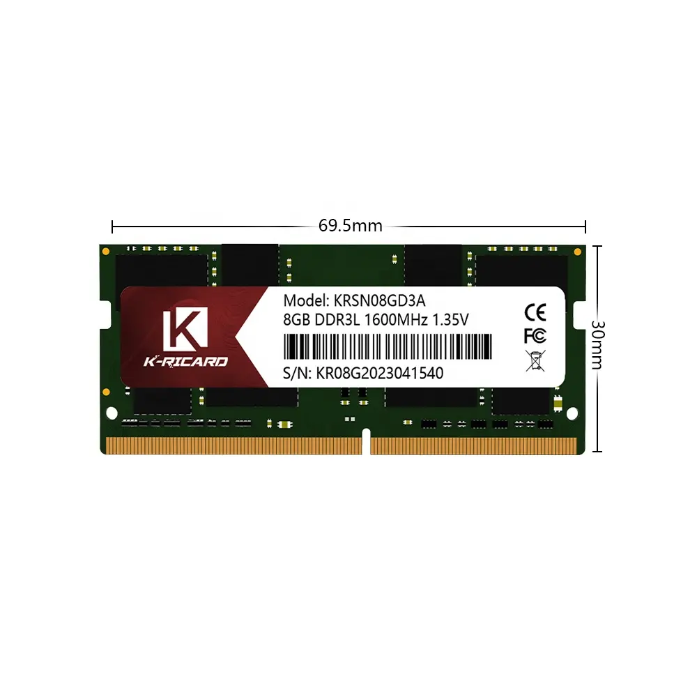 LOGO personnalisé Memoria Ram DDR3L 8GB SODIMM 1600MHZ 1.35V mémoire ram