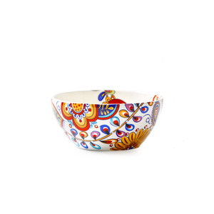 Creative Hand-painted Round Pottery Dessert Dish Bohemian Dinner <b>Set</b> - Product Image 4