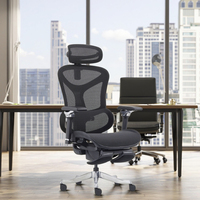 Chaise unique avec accoudoir en aluminium 6D entièrement maillé Chaise de bureau ergonomique Chaise de jeu avec repose-pieds