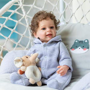 Poupée bébé réaliste peinte à la main de 55 cm, garçon, corps entier en vinyle, <span class=keywords><strong>Yannik</strong></span>, poupée réaliste avec cheveux bouclés enracinés, jouet cadeau de Noël - Product Image 1