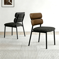 Chaise de salle à manger moderne de luxe léger, style italien, avec revêtement en velours, sensation premium, structure en acier durable