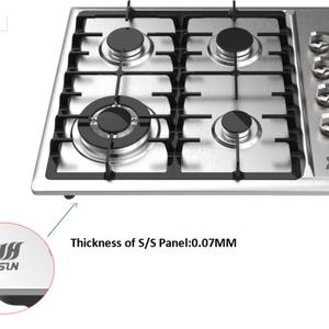 Cuisinière à gaz Ksun haute efficacité, durable, 4 brûleurs, en acier inoxydable, étanche, pour usage hôtelier et domestique, garantie 1 an - Product Image 4
