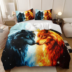 Ensemble de housse de couette en polyester écologique avec motif animal et feuillage imprimé en 3D, pour le <span class=keywords><strong>camping</strong></span> en plein air et l'utilisation en hôtel/hôpital - Product Image 3