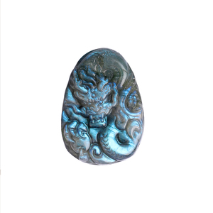 Estatuilla de cristal de labradorita tallada a mano talla de piedra Flash Natural para curación y exhibición de Feng Shui - Product Image 6