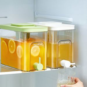 4L Cold Kettle <b>Refrigerator</b> Fruit Juice Water Pitcher Beverage Dispenser Filter Drink <b>Container</b> for Home with Metal Rack - Product Image 1