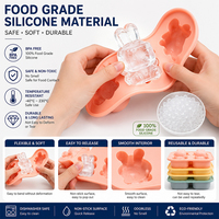 Vente en gros de moules à glaçons en silicone personnalisés en forme d'animaux 3D, OEM ODM, moule à glaçons pour boissons, moule à glaçons fantaisie