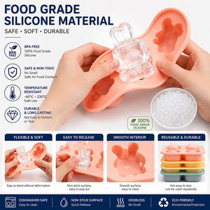 Vente en gros de moules à glaçons en silicone personnalisés en forme d'animaux 3D, OEM ODM, moule à glaçons pour boissons, moule à glaçons fantaisie - Product Image 6