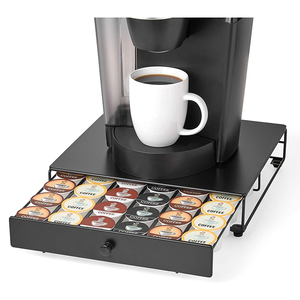 Home Kitchen Counter Pod Pack Storage Organizer Black Rolling Coffee Pod Holder Drawer
