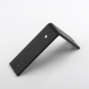 JINNATE Wall Mount Bracket 5mm Black Iron L-Shaped Heavy Duty Angle Bracket For Furniture Partitions - Product Image 3