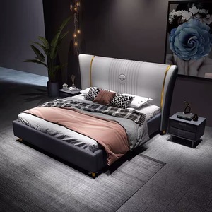 Letto Moderno Nordico Semplice per Camera da Letto Matrimoniale, Letto per <span class=keywords><strong>Due</strong></span> Persone 1,8 m, Letto in Tessuto Lavabile - Product Image 4