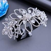Nouveau design, bandeau pour cheveux en argent et or champagne, orné de perles, de cristaux et de strass, pour la décoration de robe de mariée