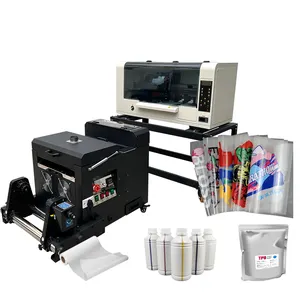 Digital A3 Inkjet pet film Printing Machine XP600 Print Head DTF Printer with powder shaking machine