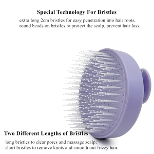 Brosse démêlante antistatique à poils longs, brosse à shampooing massante du cuir chevelu, logo personnalisé, écologique, recyclable, prévient <span class=keywords><strong>la</strong></span> perte de cheveux - Product Image 3
