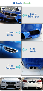 Piezas de carrocería para coche, Kit de carrocería de la serie 5 F10, juego de mejora modificada M5 Facelift para <span class=keywords><strong>BMW</strong></span> serie 5 F10, parachoques de rejilla, venta al por mayor - Product Image 5