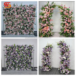 ดอกไม้สีม่วงอ่อนมาใหม่เรียบดอกไม้ม้วน3D ผนังดอกไม้ตกแต่งผนังงานแต่งงาน - Product Image 2