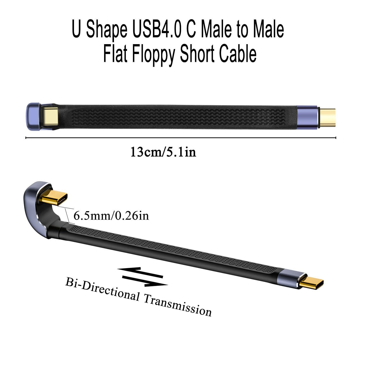 Highest Power 240W HD 8K Audio Conversion 40Gbps Type C Male to USB C Male Data Cable Connect Pad Phone FPC 13CM Charging Wire · image 6