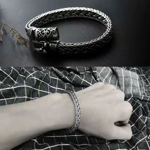 Chinese Design Thailand Silver Plated <b>Bracelet</b> Vintage Viking Male Jewelry Weaving Braided 925 Sterling Silver Plated <b>Bracelets</b> - Product Image 3