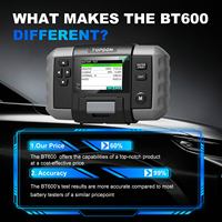 Testeur de batterie de voiture Topdon Bt600 12v et testeur de système de charge 12v 24v avec imprimante thermique intégrée