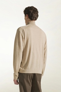 Cárdigan de Cachemira para <span class=keywords><strong>Hombre</strong></span>, Primavera-Verano, Color Beige, Manga Larga, Cierre Completo, <span class=keywords><strong>Cuello</strong></span> <span class=keywords><strong>Alto</strong></span> Simulado, Suéter Ligero de Lujo, OEM - Product Image 2