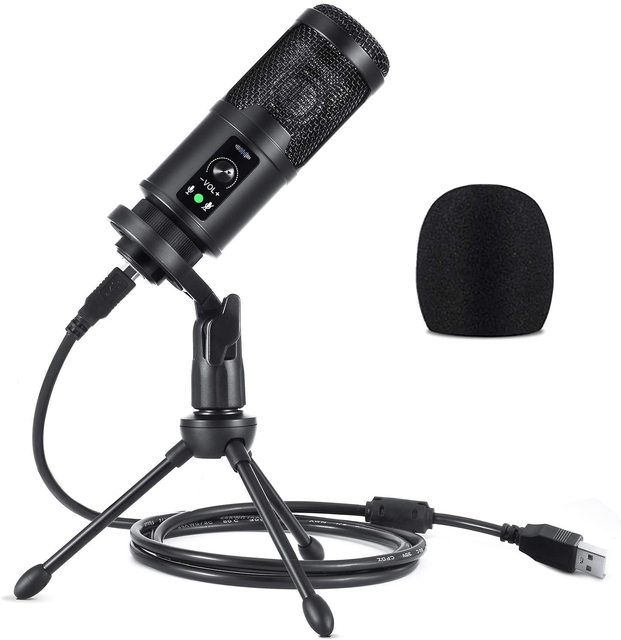 Professional 192K USB Cardioid Condenser Microphone Wireless/Wired for Studio Recording Computer Broadcasting Made Metal Plastic