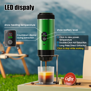เครื่องชงกาแฟเอสเพรสโซขนาดเล็กแบบพกพาอัจฉริยะ ใช้แคปซูล พร้อมจอ LED แสดงผลแบบ USB ความจุ 80 มล. รองรับทั้งแคปซูลและกาแฟบด ชงกาแฟอัตโนมัติ - Product Image 2