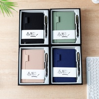 Carnet A5 en cuir PU, ensemble cadeau avec stylo, 100 feuilles 100 g/m², couleur unie minimaliste, attache stylo, cadeau d'affaires, vente en gros