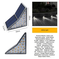 Lumière d'escalier solaire à induction intégrée à LED, étanche IP65, pour extérieur, cour, terrasse, jardin, couloir, coque en aluminium