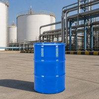 Fût en acier bleu à couvercle fermé de 200 L, baril métallique laminé à froid pour le stockage de solvants, solutions d'emballage industrielles renforcées