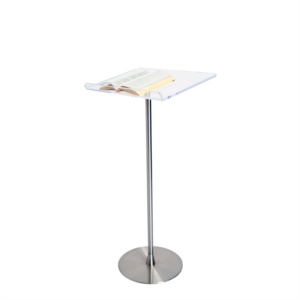 <span class=keywords><strong>Atril</strong></span> de resina acrílica plateada con varilla recta <span class=keywords><strong>Atril</strong></span> de vidrio de resina de acero Podio Parte central acrílica Estante de exhibición - Product Image 6