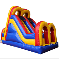 Toboggan Gonflable Double de 15 pieds pour Jeux de Carnaval, Château Gonflable, Pistolet de Paintball, Toboggan de Piscine