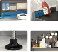 Armoires de rangement de cuisine modernes avec étagère de comptoir pour four à micro-ondes, en métal thermolaqué, décoration intérieure