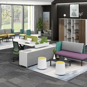 European Modern White Office Desk Modular Staff <b>Desktop</b> Bureau for 4 People for Workstation Use - Product Image 6