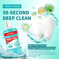 Vente en gros de bain de bouche Miiguu portable à la menthe, extrait de plantes, sans alcool, 500 ml, pour hommes et femmes, protège les gencives