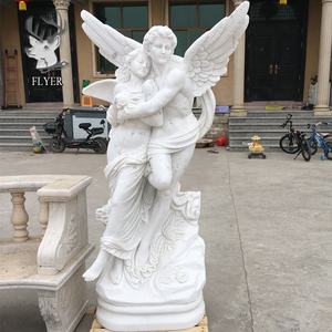 Statue en marbre naturel de la mythologie grecque célèbre, Cupidon et <span class=keywords><strong>Psyché</strong></span> grandeur nature - Product Image 2