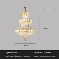 Lustre en cristal LED de luxe pour villa, grand escalier intérieur, hall d'entrée élégant, hôtel duplex, salle de banquet de mariage, luminaire suspendu