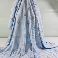 Tissu brodé à rayures en polyester-coton, orné de perles et de sequins, motif floral scintillant, idéal pour les chaussures de mariage et la mode féminine – Collection 2026 à succès