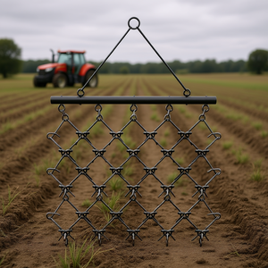 Rastrillo para césped ATV de 5 x 4.5 pies, modelo de cadena de arrastre con clavos de acero para nivelación de paisajes y maquinaria agrícola - Product Image 2