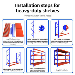 Étagères de garage en métal empilable pour entrepôt Stockage de palettes Système de rayonnage sans boulon pour usage intensif - Product Image 4