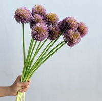 Fleur artificielle en plastique souple, faite à la main, haute simulation, naturelle, à tige unique, type Allium, Pissenlit, Mini Baie, Boule d'Oignon