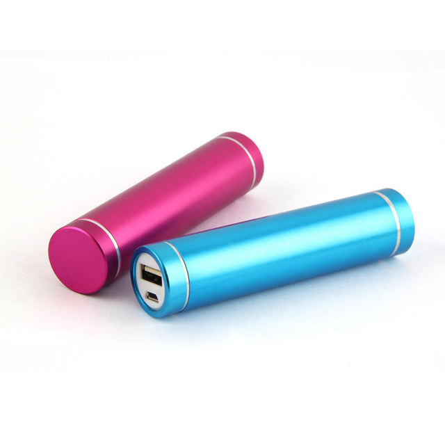New Style Metal Custom Logo Ultra Slim Cylinder Power Bank 2600mAh Fast Charging Lipstick Design for Phones 12 Months Warranty