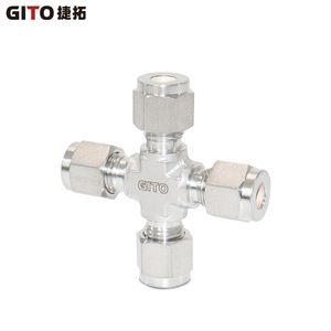 ข้อต่อสี่ทางแบบอัดแรงดันสูง สแตนเลส 316L อุปกรณ์ข้อต่อท่อ SS ข้อต่ออื่นๆ - Product Image 5