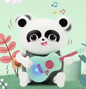 Venta al por mayor LED luminoso tocando la guitarra oso cantor Rana juguetes con luz de colores para niños regalos animales musicales - Product Image 5