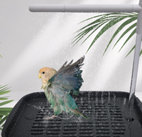 Bassin de bain électrique écologique Parrot Special Medium Tiger Skin Peony Wind Shower à circulation automatique pour oiseaux