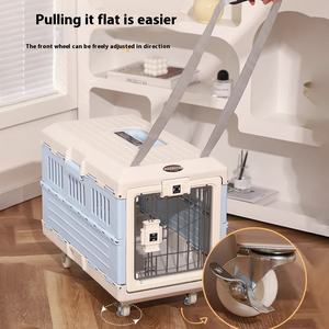 <span class=keywords><strong>Alice</strong></span> hava kutusu katı desen plastik Pet araba kafesi küçük ve orta köpekler ve kediler için düğme kapatma ile kolay katlama - Product Image 4