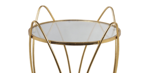 Ronde Metalen Gold Rolling Serveren Bar Winkelwagen <span class=keywords><strong>Trolley</strong></span> Met 4 Wielen Mirrored Glas Top Voor Keuken Woonkamer Hotel - Product Image 2